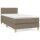 vidaXL Boxspringbett mit Matratze Taupe 100x200 cm Stoff