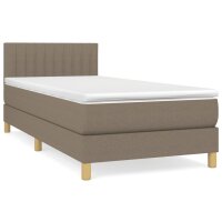 vidaXL Boxspringbett mit Matratze Taupe 100x200 cm Stoff