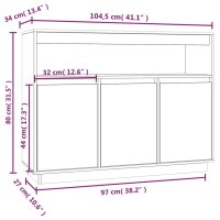 vidaXL Sideboard Wei&szlig; 104,5x34x80 cm Massivholz Kiefer