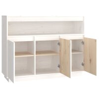 vidaXL Sideboard Wei&szlig; 104,5x34x80 cm Massivholz Kiefer