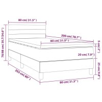 vidaXL Boxspringbett mit Matratze &amp; LED Creme 80x200 cm Stoff