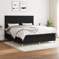 vidaXL Boxspringbett mit Matratze Schwarz 160x200 cm Stoff