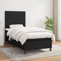 vidaXL Boxspringbett mit Matratze Schwarz 90x200 cm Stoff