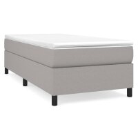 vidaXL Boxspringbett mit Matratze Hellgrau 80x200 cm Stoff