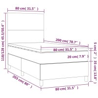 vidaXL Boxspringbett mit Matratze Hellgrau 80x200 cm Stoff