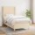 WOWONA Boxspringbett mit Matratze Creme 90x200 cm Stoff