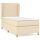 WOWONA Boxspringbett mit Matratze Creme 90x200 cm Stoff