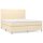 vidaXL Boxspringbett mit Matratze Creme 180x200 cm Stoff