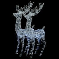 vidaXL XXL Rentiere Weihnachtsdekoration Acryl 250 LED 2 Stk. 180 cm