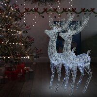 vidaXL XXL Rentiere Weihnachtsdekoration Acryl 250 LED 2 Stk. 180 cm