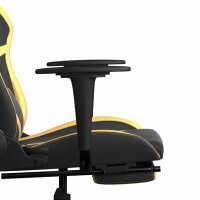 vidaXL Gaming-Stuhl mit Massage &amp; Fu&szlig;st&uuml;tze Schwarz Golden Kunstleder