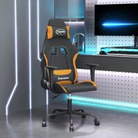 vidaXL Gaming-Stuhl mit Massagefunktion Schwarz und Orange Stoff