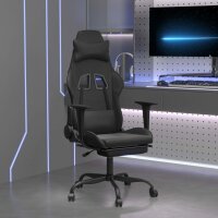 vidaXL Gaming-Stuhl mit Massage &amp; Fu&szlig;st&uuml;tze Schwarz Kunstleder