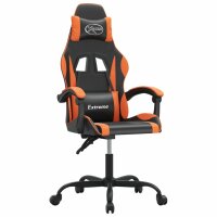 vidaXL Gaming-Stuhl Drehbar Schwarz und Orange Kunstleder