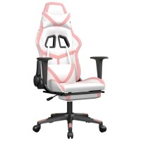 vidaXL Gaming-Stuhl mit Fußstütze Weiß...
