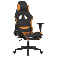 vidaXL Gaming-Stuhl mit Fu&szlig;st&uuml;tze Schwarz und Orange Stoff