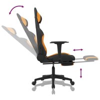 vidaXL Gaming-Stuhl mit Fu&szlig;st&uuml;tze Schwarz und Orange Stoff