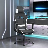 vidaXL Gaming-Stuhl mit Fußstütze Schwarz und...