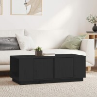 vidaXL Couchtisch Schwarz 110x50x40 cm Massivholz Kiefer