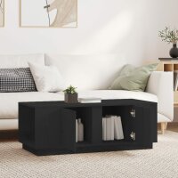 vidaXL Couchtisch Schwarz 110x50x40 cm Massivholz Kiefer