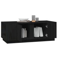 vidaXL Couchtisch Schwarz 110x50x40 cm Massivholz Kiefer