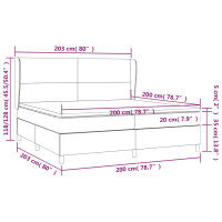 WOWONA Boxspringbett mit Matratze Blau 200x200 cm Stoff