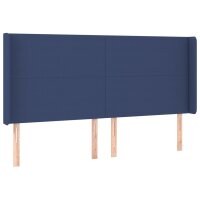 WOWONA Kopfteil mit Ohren Blau 203x16x118/128 cm Stoff