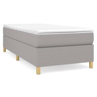 vidaXL Boxspringbett Hellgrau 90x200 cm Stoff