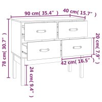 vidaXL Konsolenschrank 90x40x78 cm Massivholz Kiefer