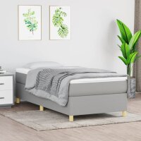 vidaXL Boxspringbett mit Matratze Hellgrau 90x200 cm Stoff