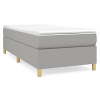 vidaXL Boxspringbett mit Matratze Hellgrau 90x200 cm Stoff