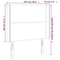 WOWONA Kopfteil mit Ohren Blau 103x16x118/128 cm Stoff