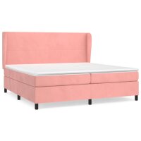 vidaXL Boxspringbett mit Matratze Rosa 200x200 cm Samt