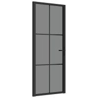 vidaXL Innentür 83x201,5 cm Schwarz ESG-Glas und...