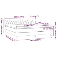 WOWONA Boxspringbett mit Matratze Dunkelblau 200x200 cm Samt