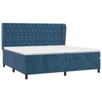 vidaXL Boxspringbett mit Matratze Dunkelblau 200x200 cm Samt