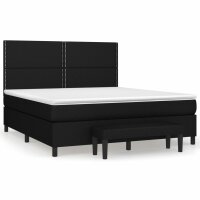 vidaXL Boxspringbett mit Matratze Schwarz 180x200 cm Stoff