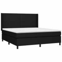 vidaXL Boxspringbett mit Matratze Schwarz 180x200 cm Stoff