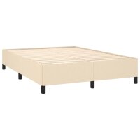 vidaXL Boxspringbett mit Matratze Creme 140x200 cm Stoff