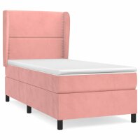 vidaXL Boxspringbett mit Matratze Rosa 90x190 cm Samt