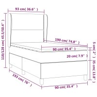 vidaXL Boxspringbett mit Matratze Rosa 90x190 cm Samt