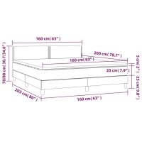 vidaXL Boxspringbett mit Matratze Blau 160x200 cm Stoff