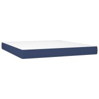 vidaXL Boxspringbett mit Matratze Blau 160x200 cm Stoff