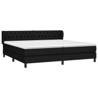 WOWONA Boxspringbett mit Matratze Schwarz 200x200 cm Stoff