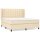 vidaXL Boxspringbett mit Matratze Creme 160x200 cm Stoff