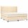 vidaXL Boxspringbett mit Matratze Creme 160x200 cm Stoff