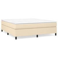 vidaXL Boxspringbett mit Matratze Creme 160x200 cm Stoff