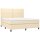 vidaXL Boxspringbett mit Matratze Creme 160x200 cm Stoff