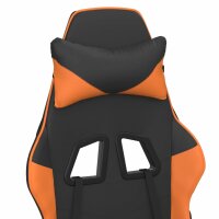 vidaXL Gaming-Stuhl mit Massage &amp; Fu&szlig;st&uuml;tze Schwarz Orange Kunstleder