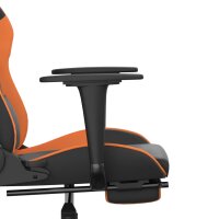 vidaXL Gaming-Stuhl mit Massage &amp; Fu&szlig;st&uuml;tze Schwarz Orange Kunstleder